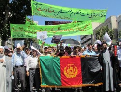 حضور گسترده مهاجرین افغانستانی مقیم کشور ایران در راهپیمایی روز قدس