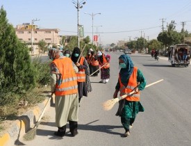 شهرداری بلخ ۷۶ خانم را در بخش تنظیف شهری استخدام می کند