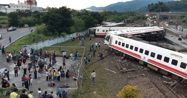 17 dead after train flips in Taiwan