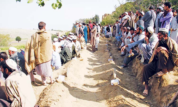 Villagers search for bodies after Afghan mosque blast