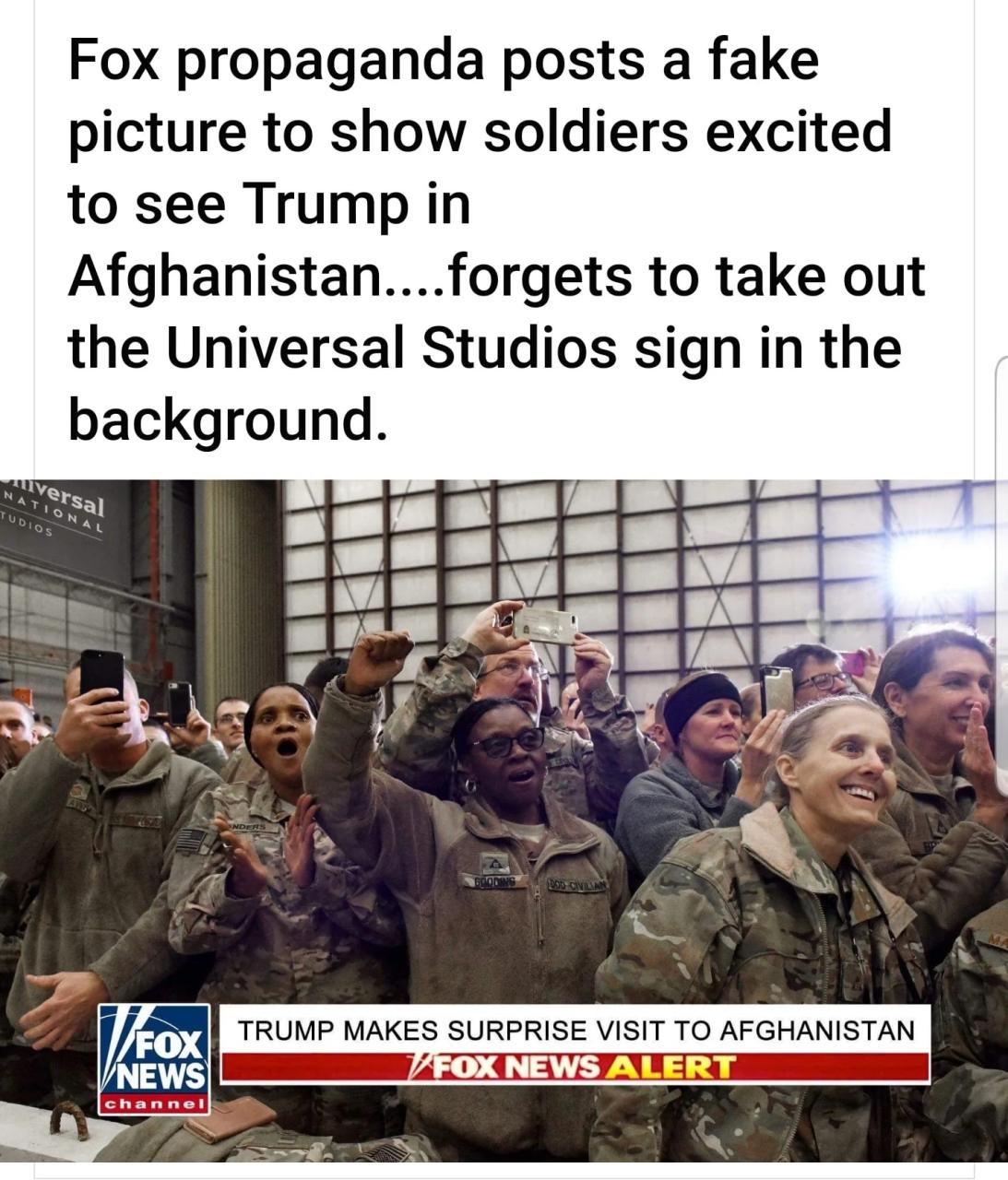 Did Fox News Post Staged Photo of Soldiers During Trump’s Afghanistan Visit?