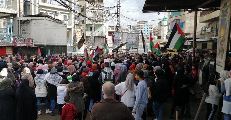 Palestinian refugees all over Lebanon protest against U.S. Mideast peace plan