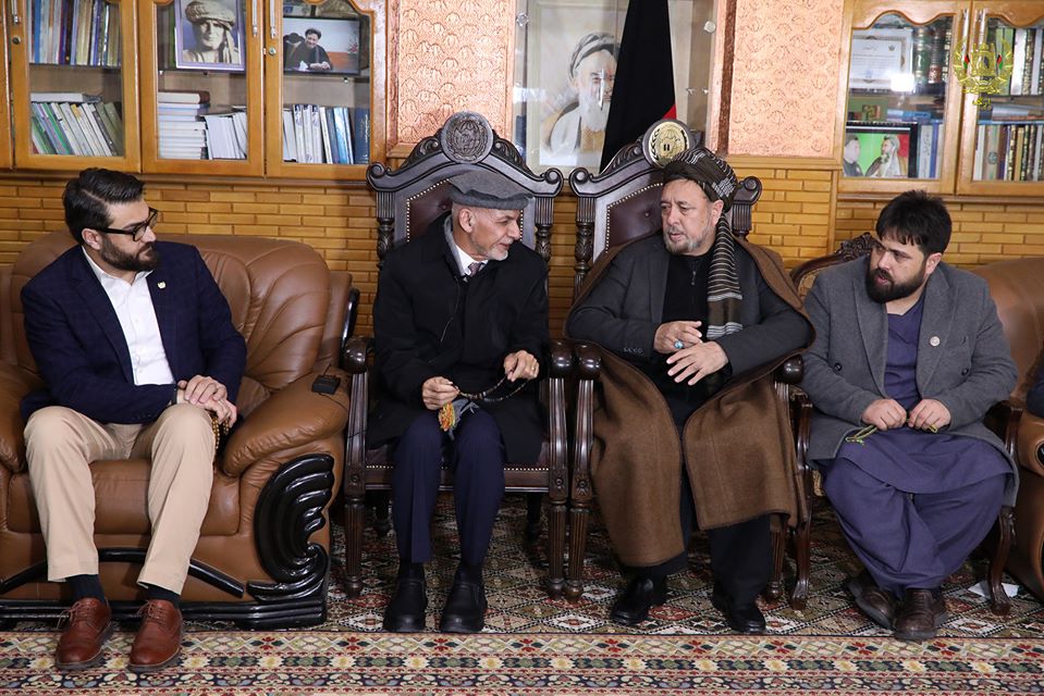 Ghani expressed sympathy and Condolences in a visit with Haji Mohammad Mohaqiq over his son’s death