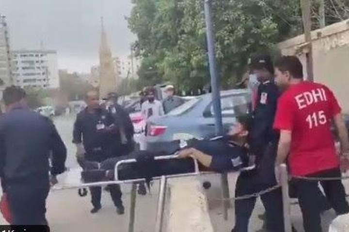 حمله به ساختمان بورس در شهر کراچی پاکستان