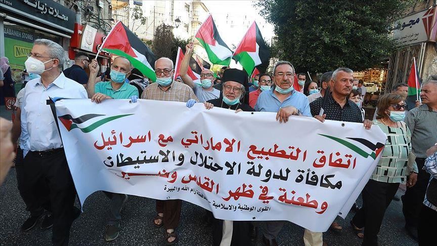 Palestinians protest UAE-Israel normalization deal