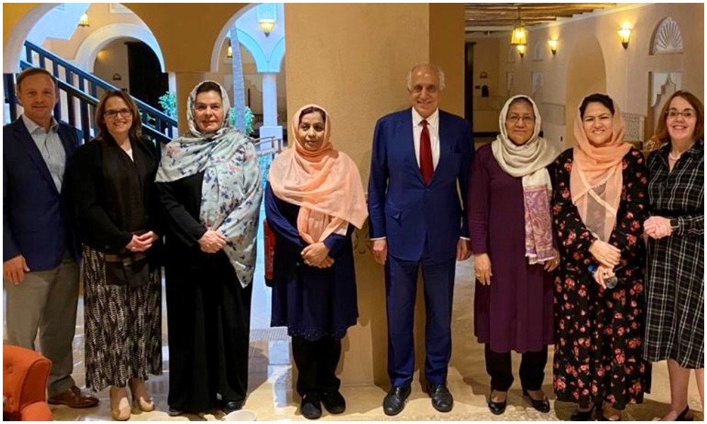 Khalilzad meets with female talks team members for their feedback