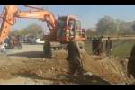 The Afghan Army is reconstructing the bridge which was destroyed by Taliban along the Kunduz-Takhar highway