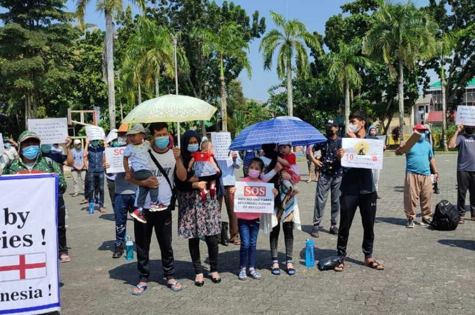 Afghan refugees protest against ten years of misery in Indonesia