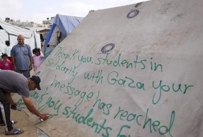 Displaced Gazans thank US students for their support