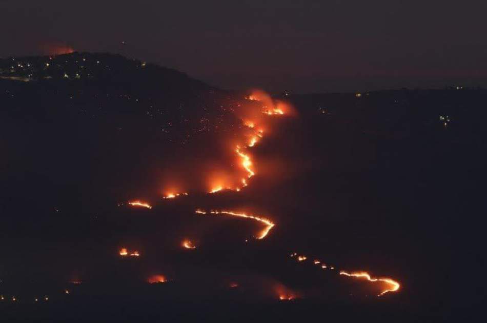 Widespread fire in the north of occupied Palestine after heavy attacks by Hezbollah