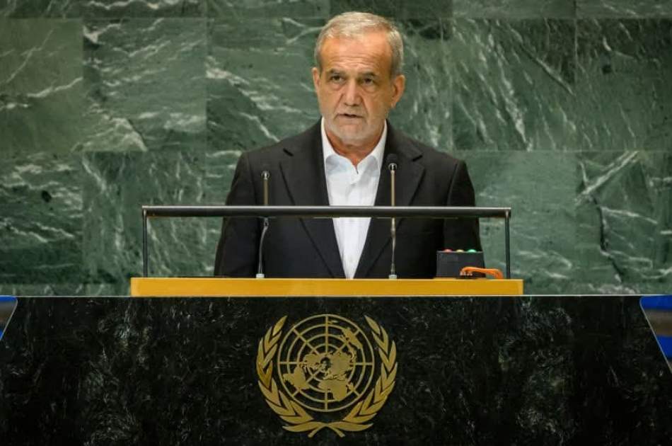 Pezeshkian at UN calls for end to Israeli occupation, apartheid in Palestine and truce in Gaza