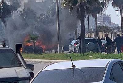 هجوم طائرة مسيرة من قبل النظام الصهيوني على سيارة في لبنان