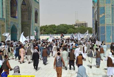تجمع جماهيري كبير في مزارشريف تأييدًا لشعب غزة؛ «صمت العالم عار!»