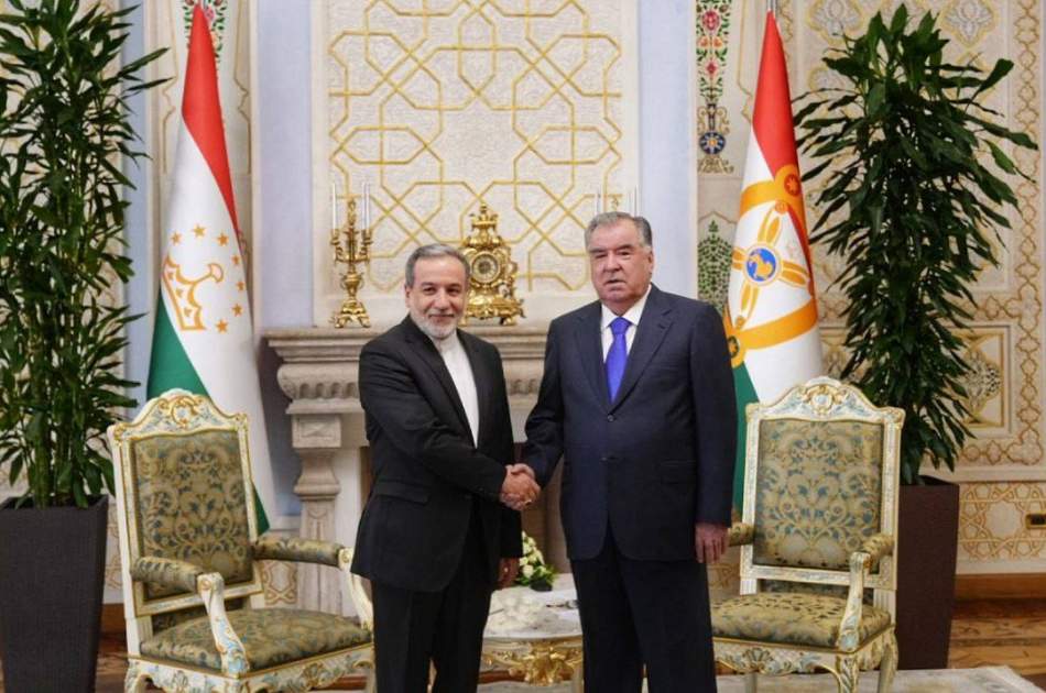دیدار و گفتگوی سید عباس عراقچی با امامعلی رحمان؛ تاکید بر گسترش روابط ایران و تاجیکستان/جامعه جهانی برای توقف جنایات رژیم صهیونیستی اقدام کند