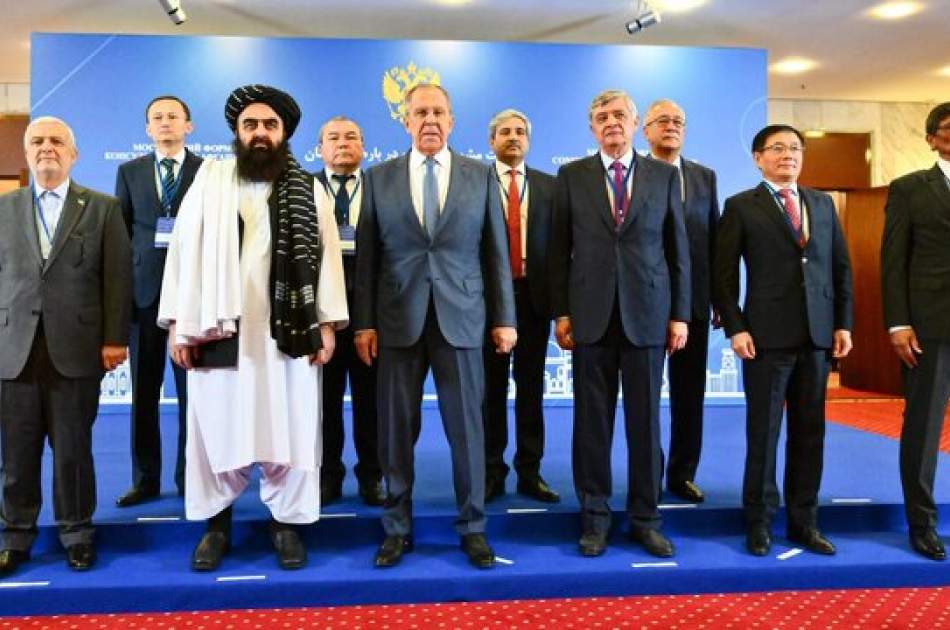 Amir Khan Muttaqi and Sergei Lavrov meet on the sidelines of the Moscow format summit