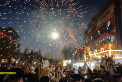 استقبال پرشور مردم از قهرمانان فوتسال در دشت برچی غرب کابل  