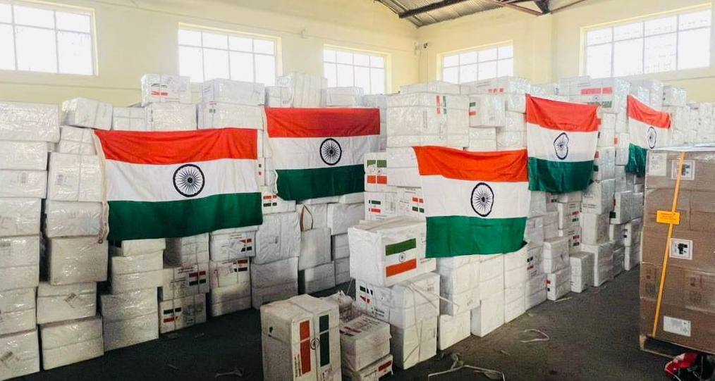 کمک بیش از ۱۶ تُنی دوا و کیت‌های تشخیص هند به افغانستان