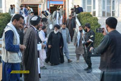 تصاویر/برگزاری مراسم فاتحه‌خوانی همسر مکرمه حجت‌الاسلام والمسلمین حسینی مزاری باحضور گسترده شخصیت‌ها در کابل(1)  