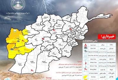 هشدار هواشناسی: احتمال بارش برف و باران در سه ولایت کشور