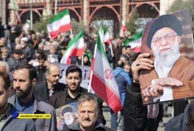 گزارش تصویری/ راهپیمایی محکومیت جنایات آمریکا و رژیم صهیونیستی پس از نماز جمعه در مصلی امام خمینی(ره) تهران  