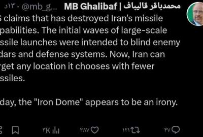 رئیس مجلس ایران: حالا می‌توانیم هر نقطه‌ای بخواهیم را بزنیم