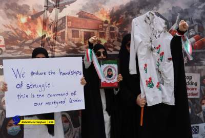 تجمع اعتراضی دانشگاهیان و کادر درمانی ایران در تهران؛ حملات امریکایی صهیونی به بیش از ۳۰۰ مرکز درمانی و تخریب کامل ۱۲ بیمارستان