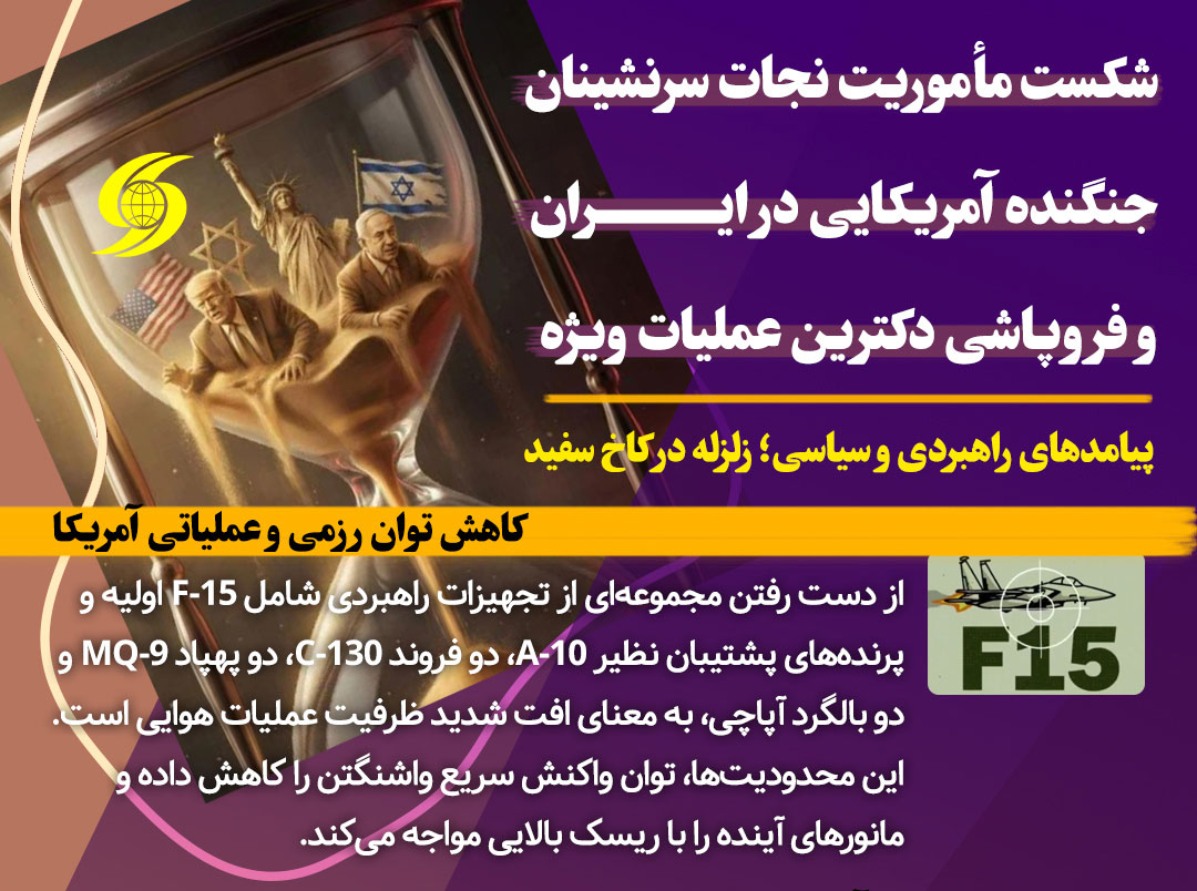 اینفوگرافی/ شکست سنگین مأموریت نجات سرنشینان جنگنده ساقط شده آمریکایی ۱۴۰۵