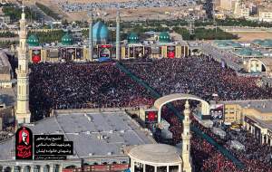 صور/ وداع جماهيري بملايين المشاركين مع «القائد الشهيد» وسط حشود ضخمة من المعزين في مسجد جمكران المقدس بمدينة قم  
